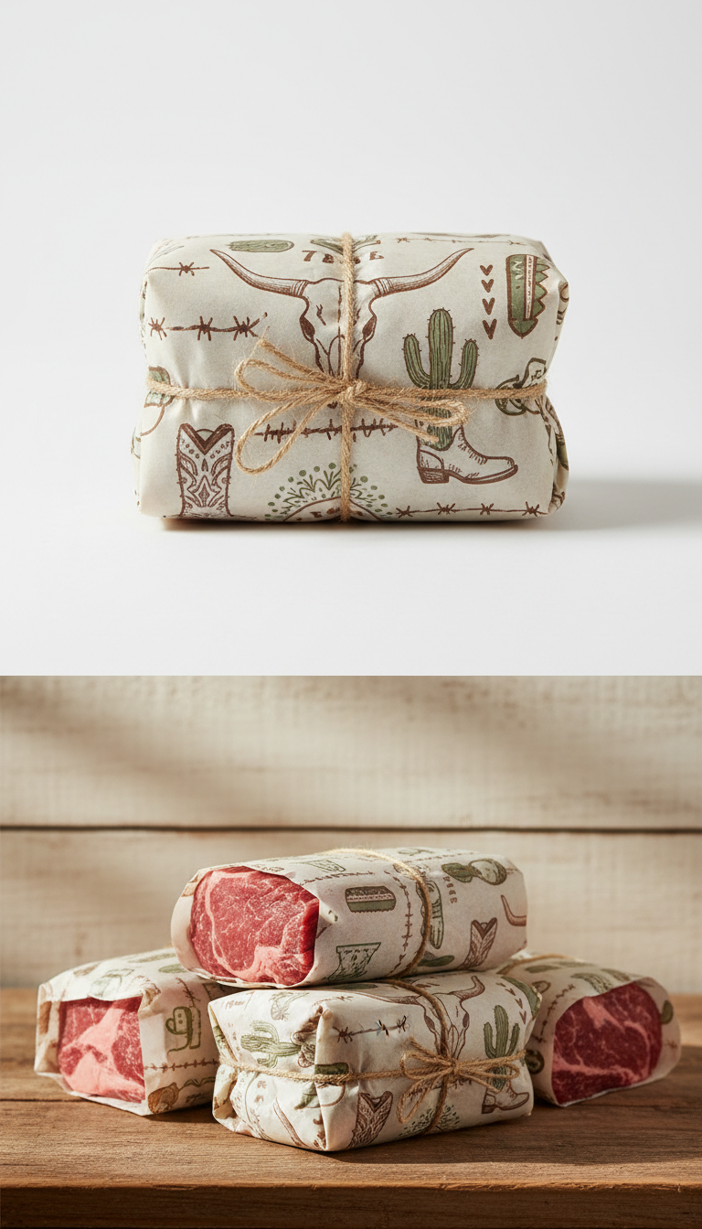 Ranch-Themed Butcher Paper Packaging